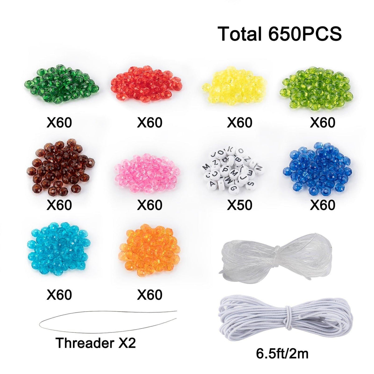 Dr.Fish Lot Glass Crystal Beads Kit 6/8mm - Dr.Fish Tackles