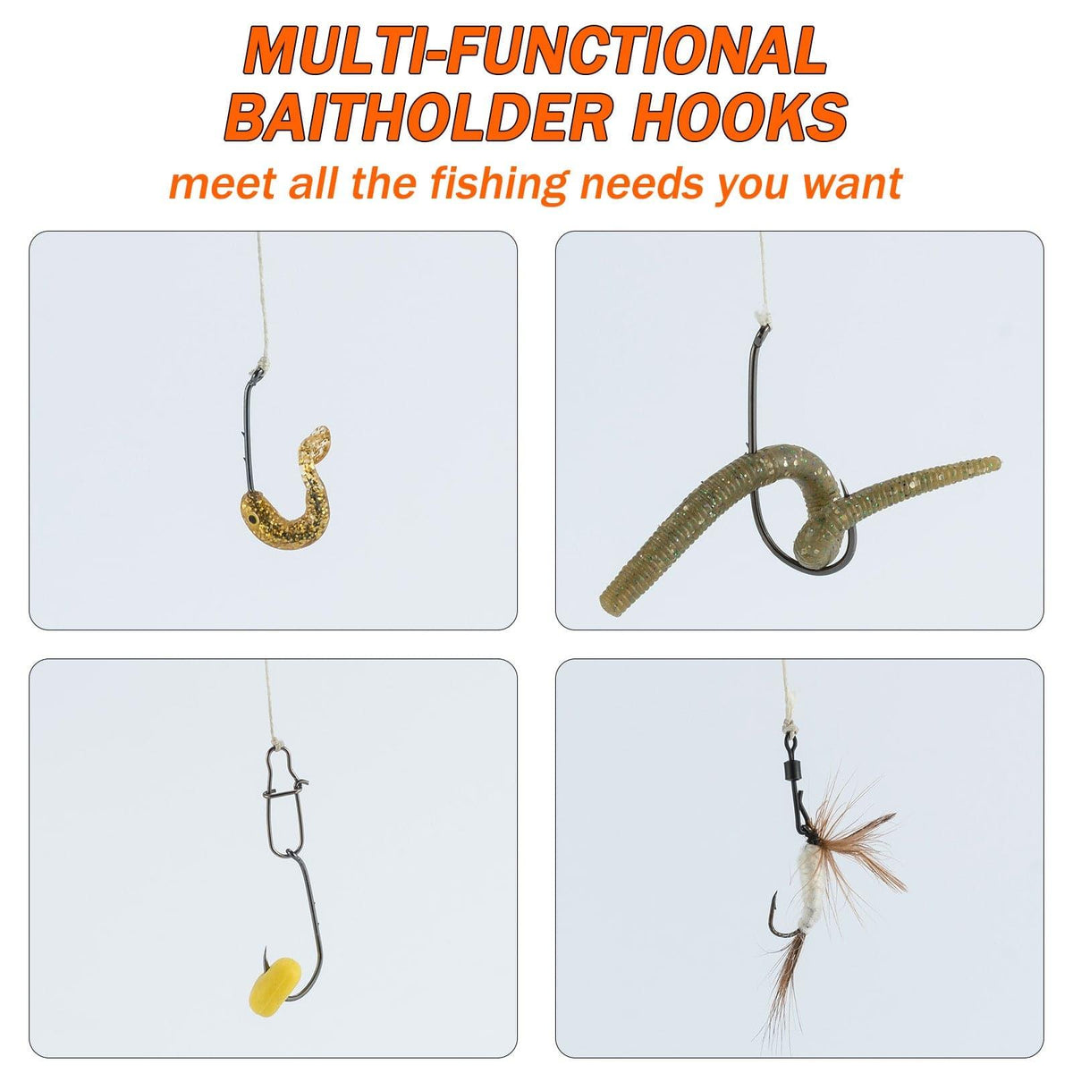 Dr.Fish 100pcs Baitholder Hooks #12 to 6/0 - Dr.Fish Tackles