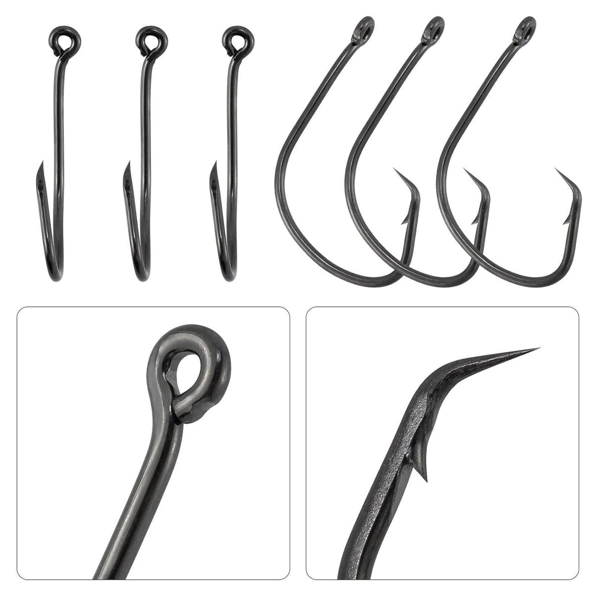 Dr.Fish 100pcs Sea Fishing Circle Hooks #4 to 5/0 - Dr.Fish Tackles