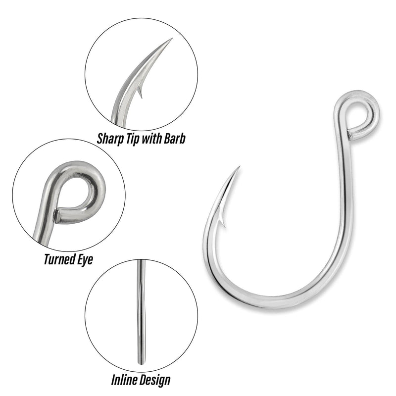 Dr.Fish 30pcs Inline Single Hooks #8 to 9/0 - Dr.Fish Tackles