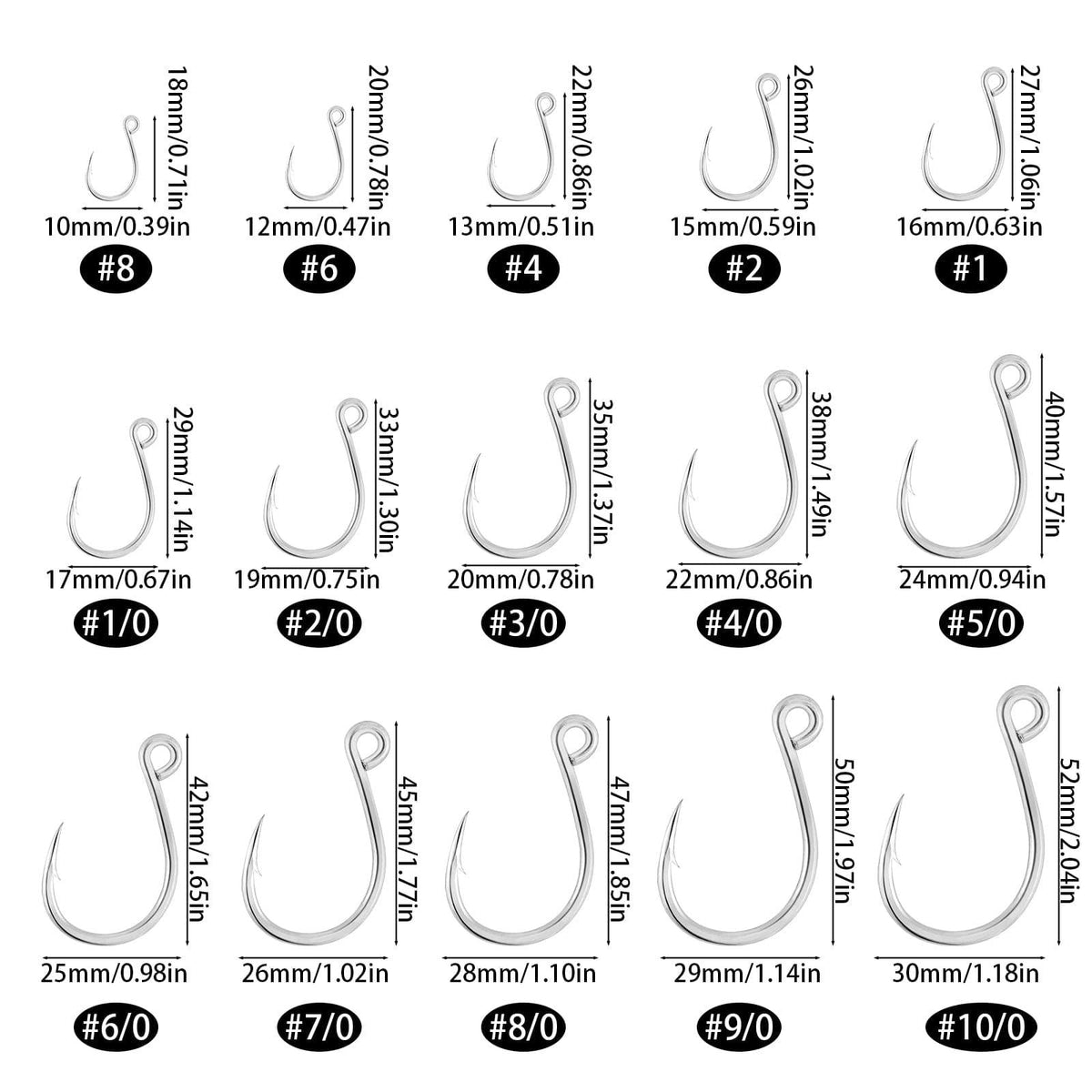 Dr.Fish 30pcs Inline Single Hooks #8 to 9/0 - Dr.Fish Tackles