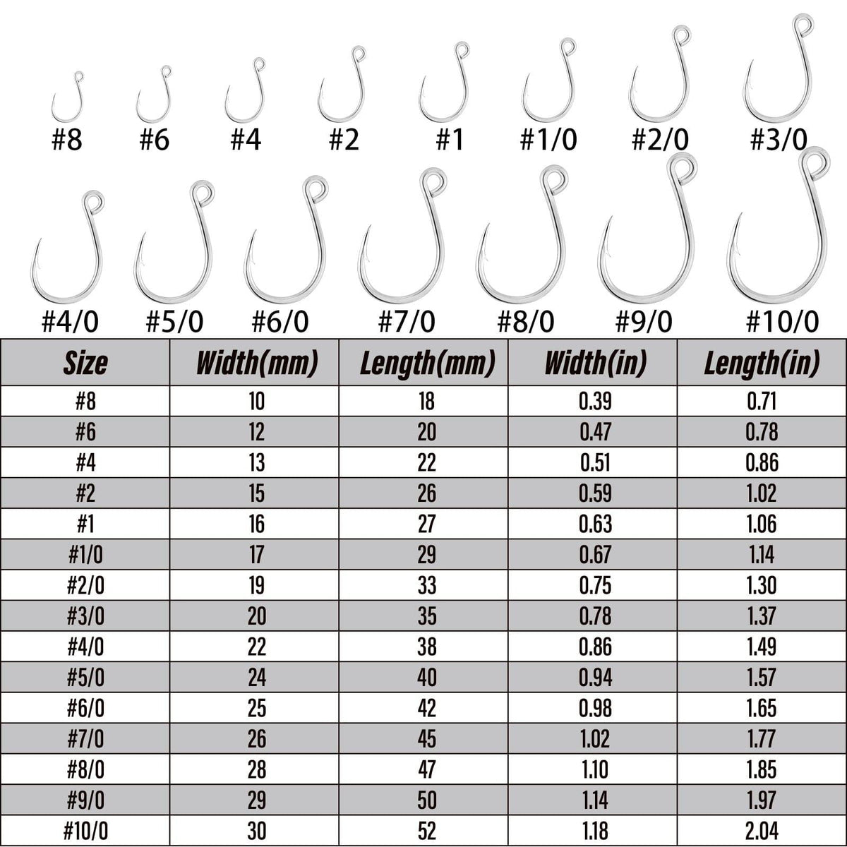 Dr.Fish 30pcs Inline Single Hooks #8 to 9/0 - Dr.Fish Tackles