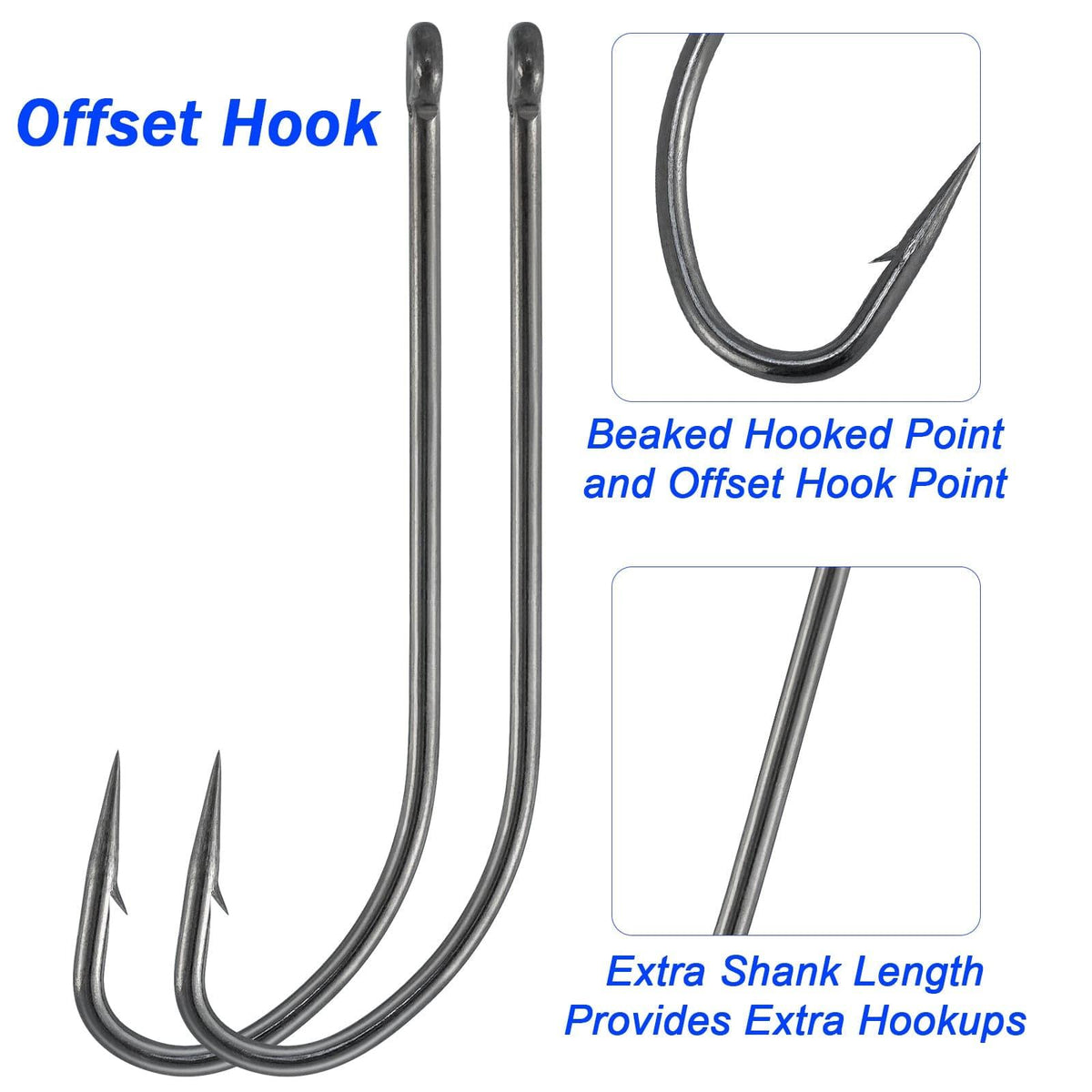 Dr.Fish 100pcs O'shaughnessy Hooks #10 to 10/0 - Dr.Fish Tackles