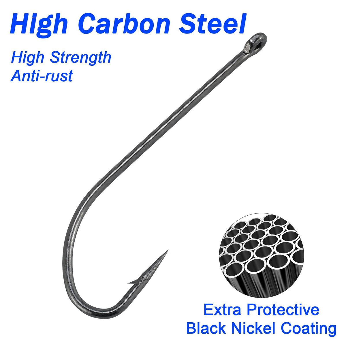 Dr.Fish 100pcs O'shaughnessy Hooks #10 to 10/0 - Dr.Fish Tackles