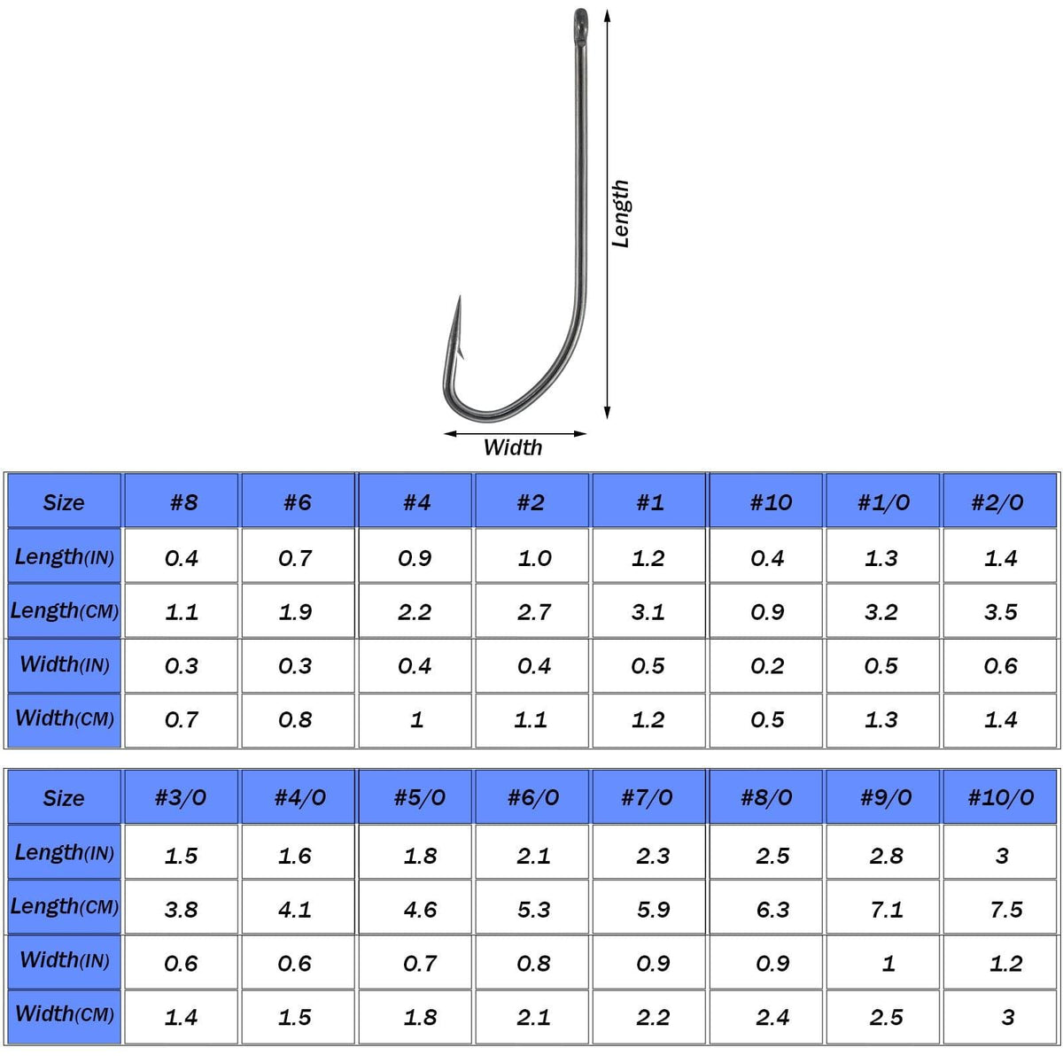 Dr.Fish 100pcs O'shaughnessy Hooks #10 to 10/0 - Dr.Fish Tackles