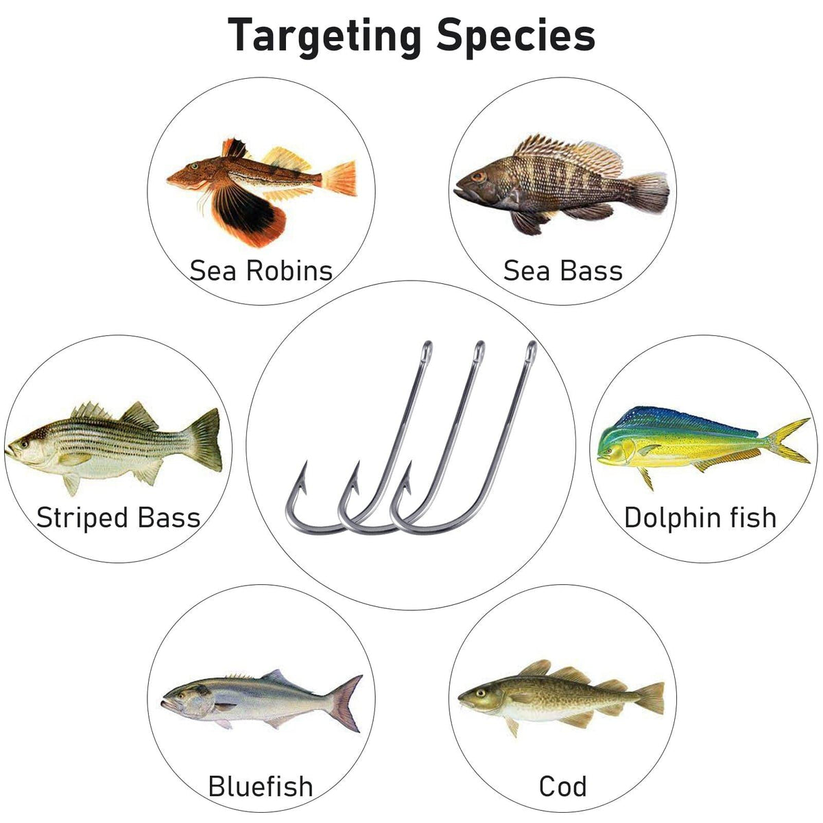 Dr.Fish 20/50pcs O'shaughnessy Hooks 1/0 to 10/0 - Dr.Fish Tackles