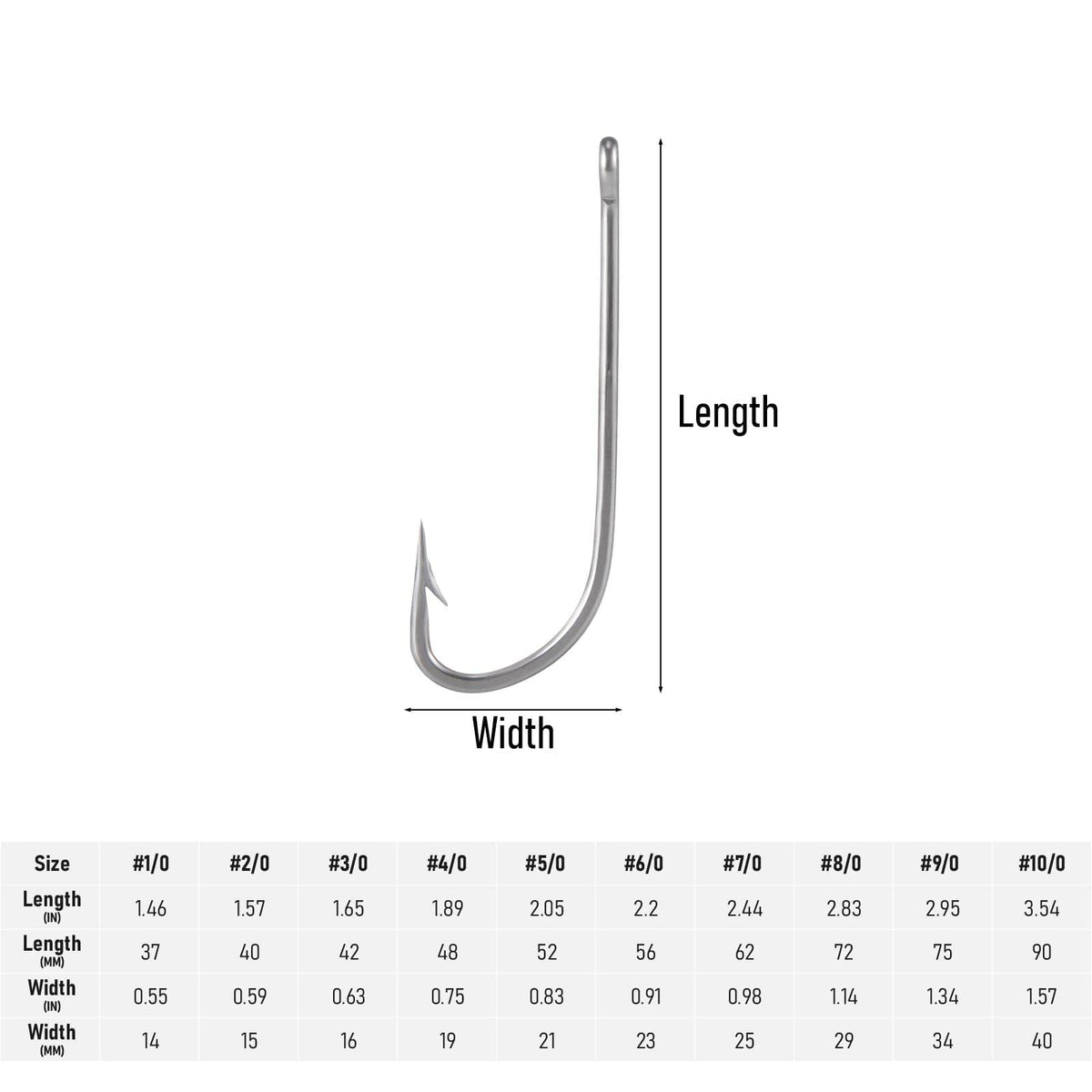 Dr.Fish 20/50pcs O'shaughnessy Hooks 1/0 to 10/0 - Dr.Fish Tackles