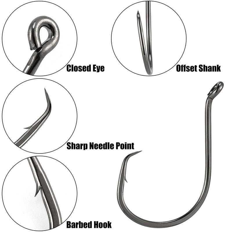 Dr.Fish 100pcs Offset Octopus Hooks #8 to 10/0 - Dr.Fish Tackles