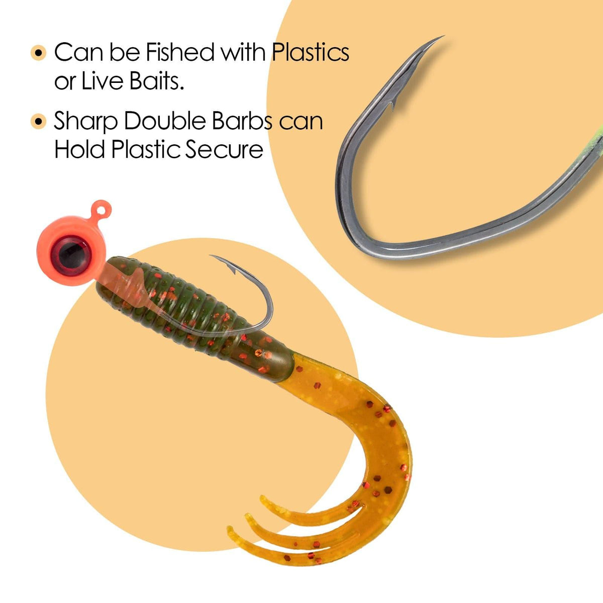 Dr.Fish 50pcs Big Eye Jig Heads 1/32oz-1/8oz