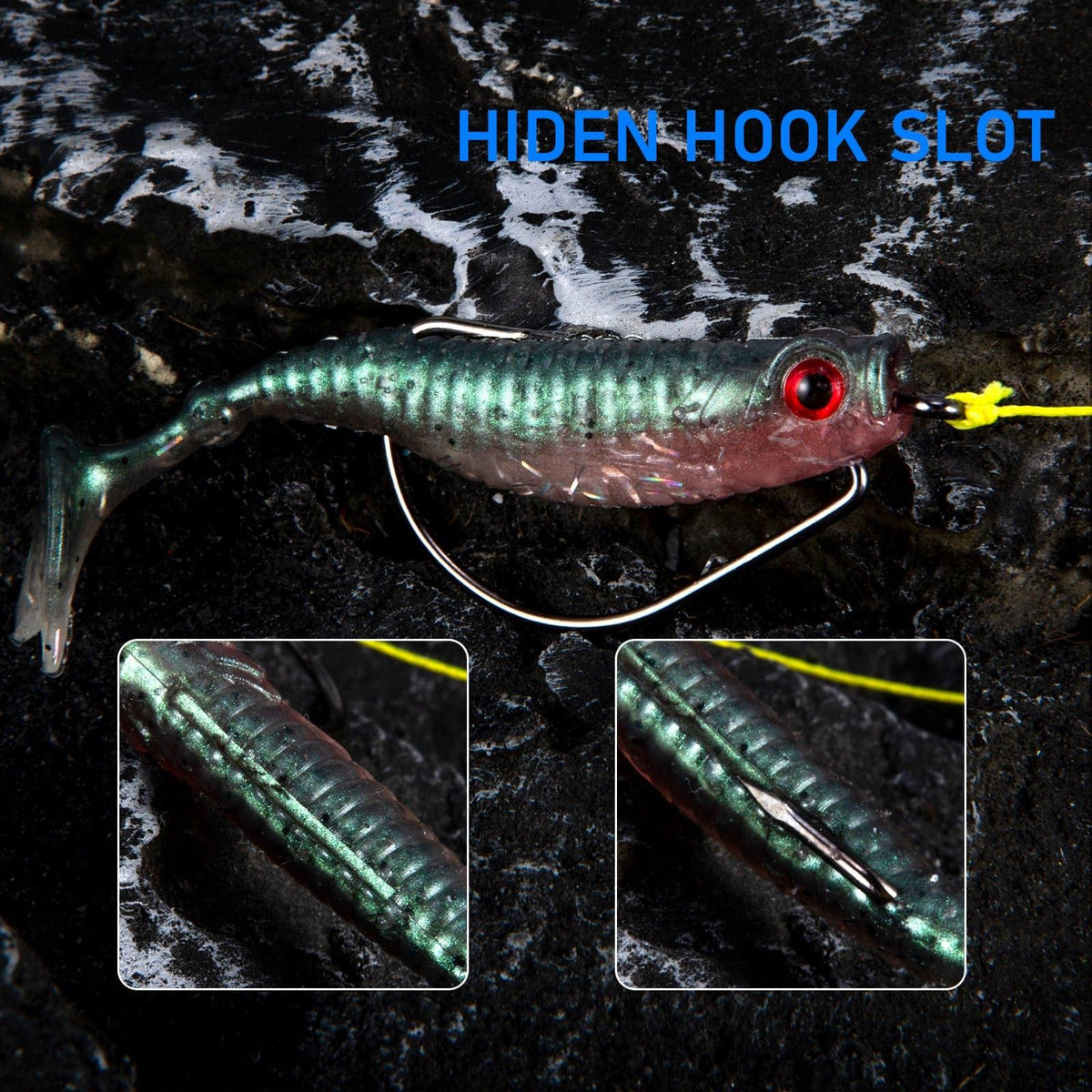 Dr.Fish 8pcs Gillter Foil Soft Baits 2.56'' - Dr.Fish Tackles