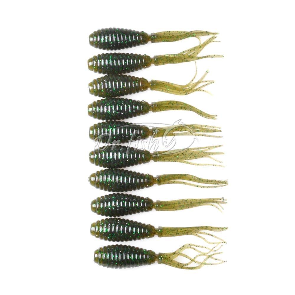 Dr.Fish 10pcs Soft Plastic Tail Worms 2.5''