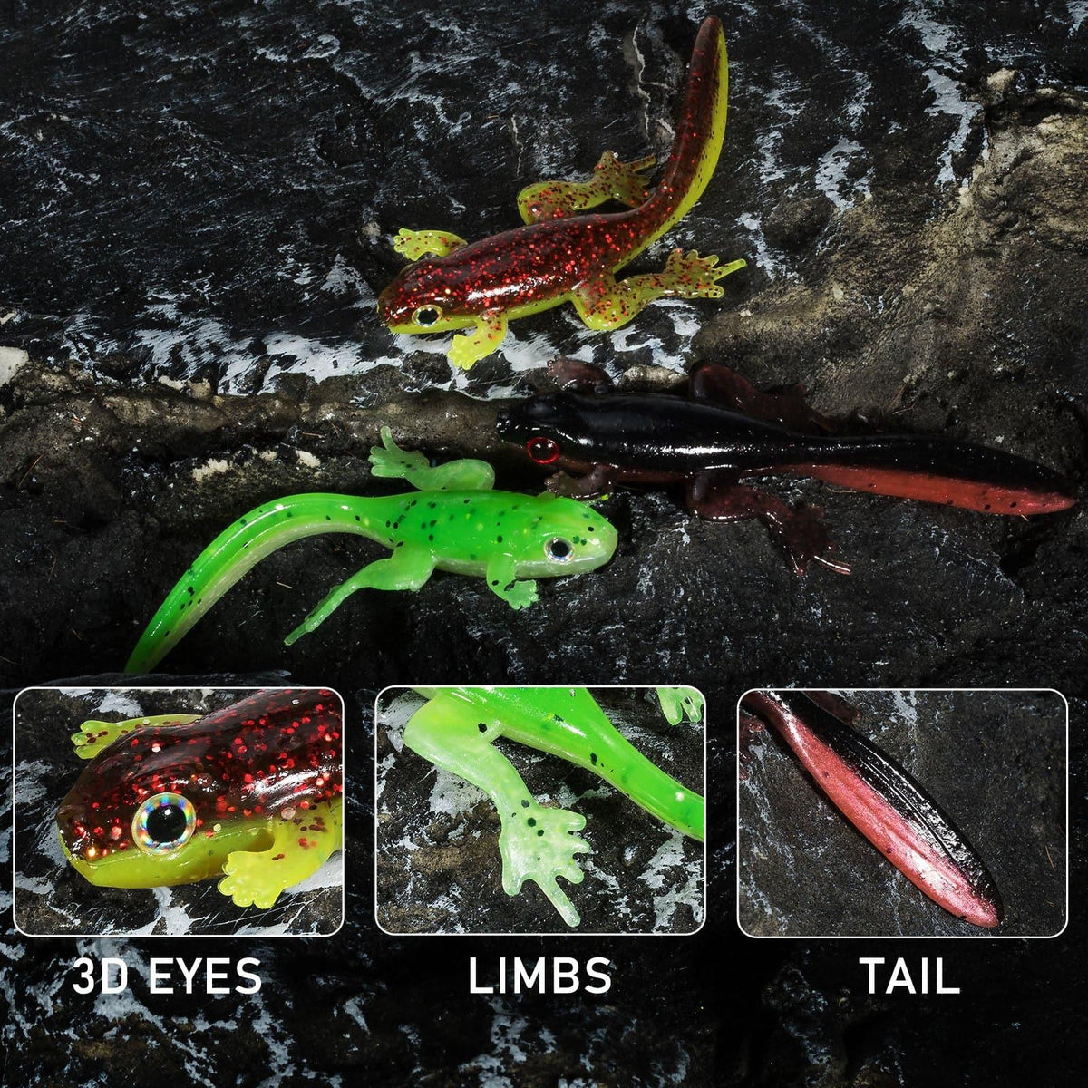 Dr.Fish 6pcs Soft Plastic Frogs 3.2'' - Dr.Fish Tackles