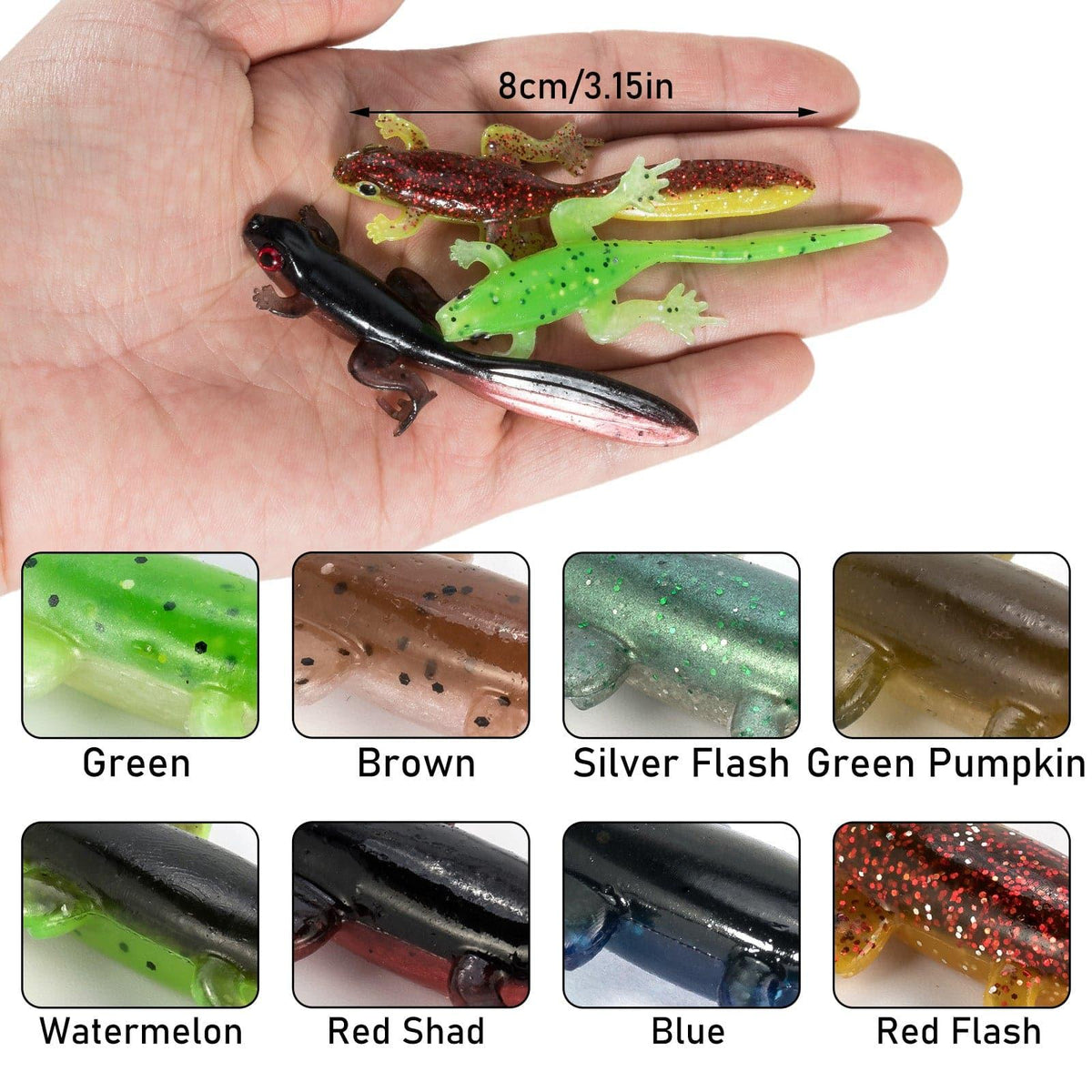 Dr.Fish 6pcs Soft Plastic Frogs 3.2'' - Dr.Fish Tackles