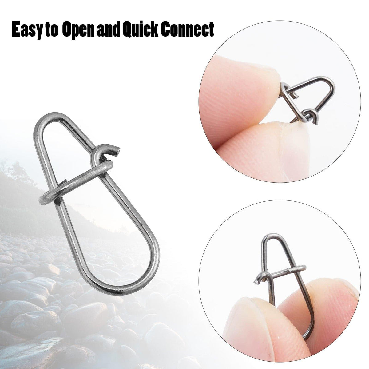 Dr.Fish 50pcs Black Crankbait Snaps 31-88lb - Dr.Fish Tackles