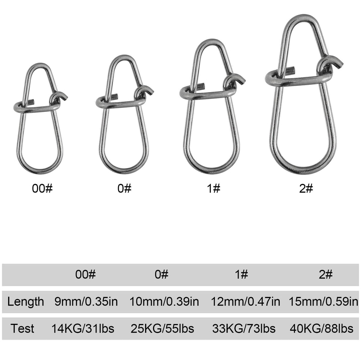 Dr.Fish 50pcs Black Crankbait Snaps 31-88lb - Dr.Fish Tackles
