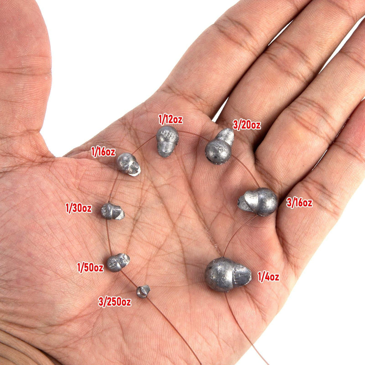 Dr.Fish 100pcs Split Shot Weights 3/250 to 3/20oz - Dr.Fish Tackles