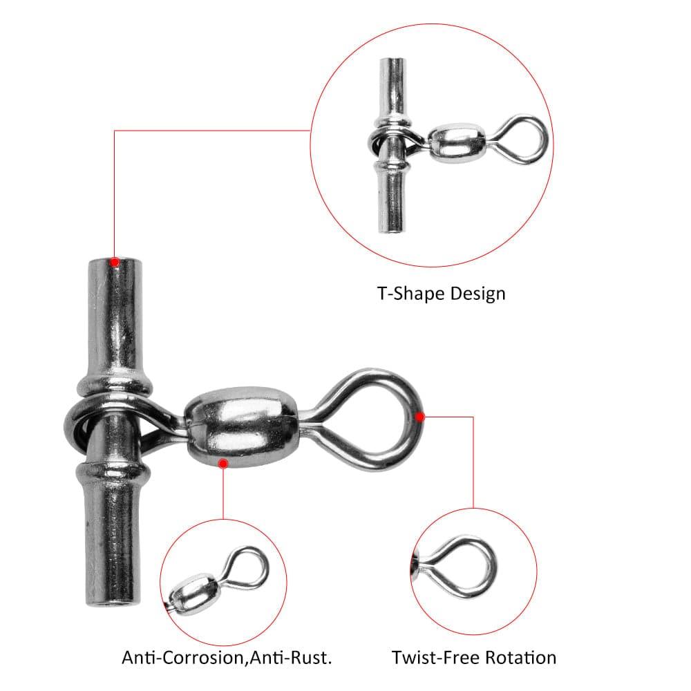 Dr.Fish 20pcs Cross-line Crane Swivels 77-165lb - Dr.Fish Tackles