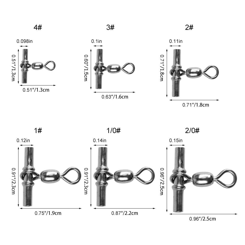 Dr.Fish 20pcs Cross-line Crane Swivels 77-165lb - Dr.Fish Tackles