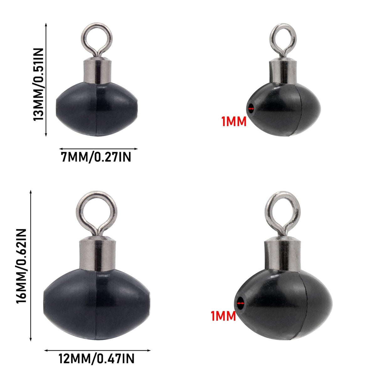 Dr.Fish 50pcs Pulley Rig Bead with Swivel - Dr.Fish Tackles
