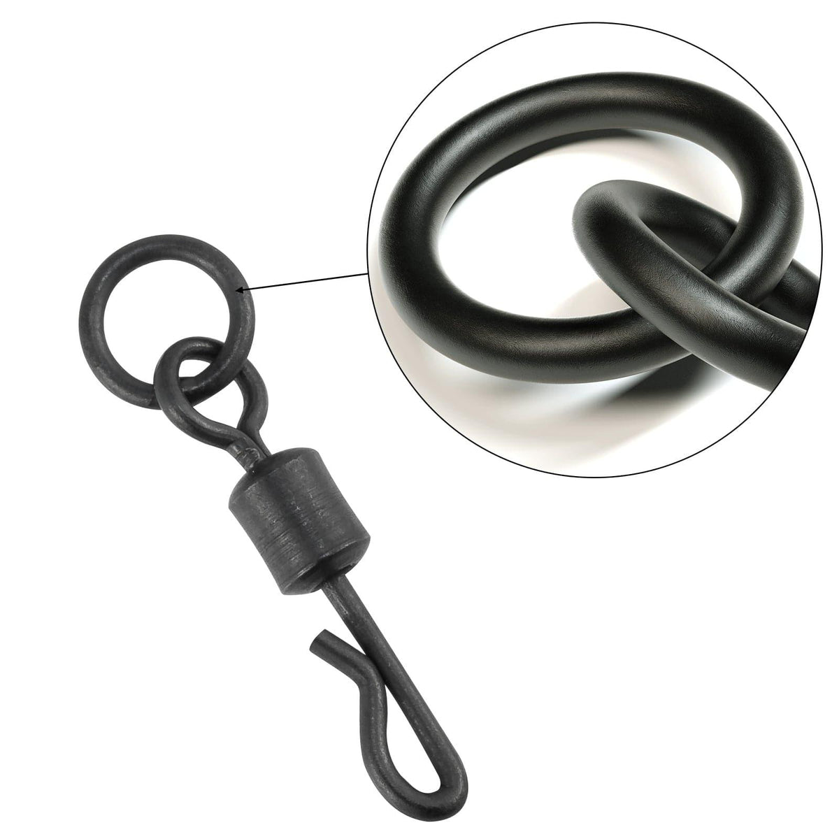 Dr.Fish 50pcs Q-shaped Swivels with Rings - Dr.Fish Tackles