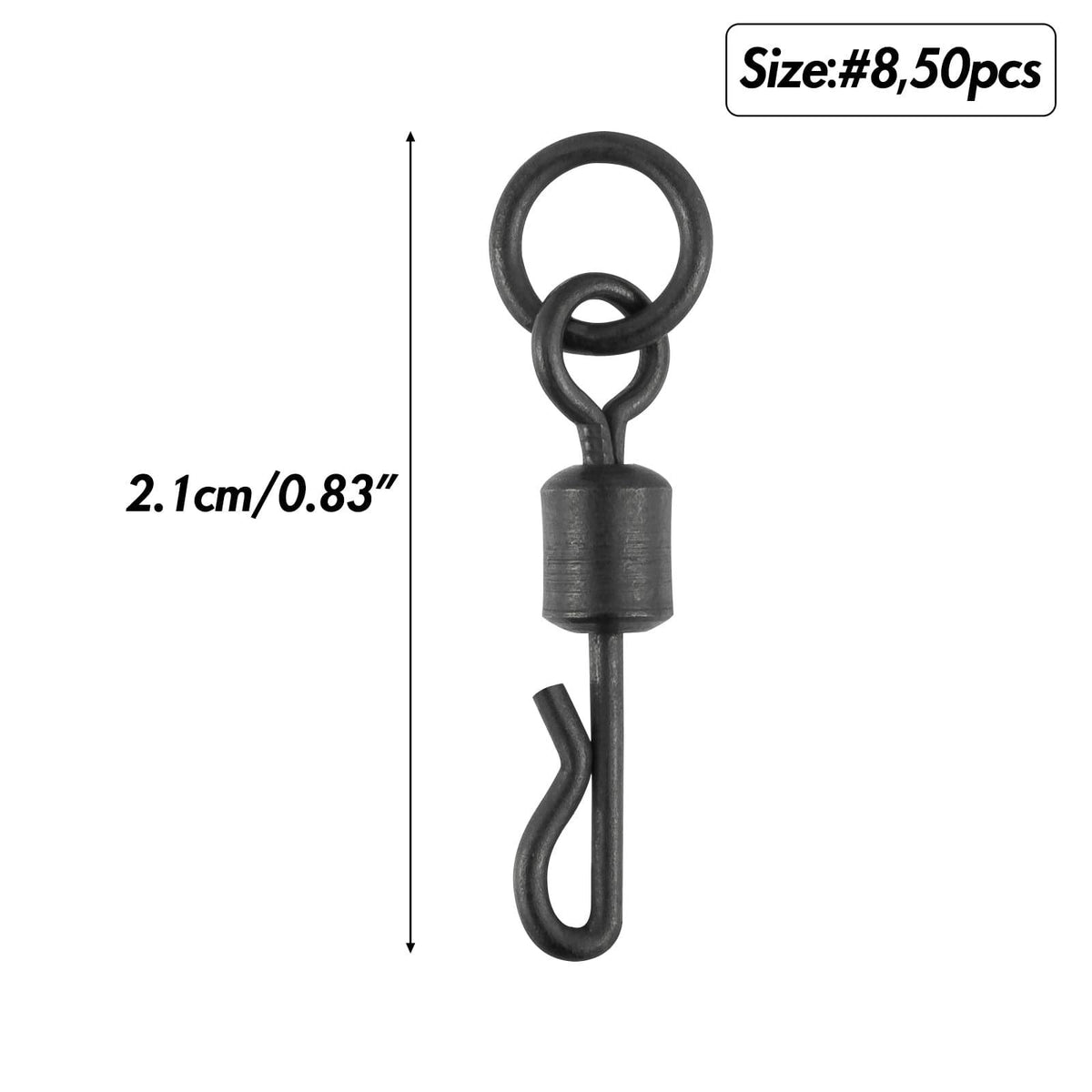 Dr.Fish 50pcs Q-shaped Swivels with Rings - Dr.Fish Tackles