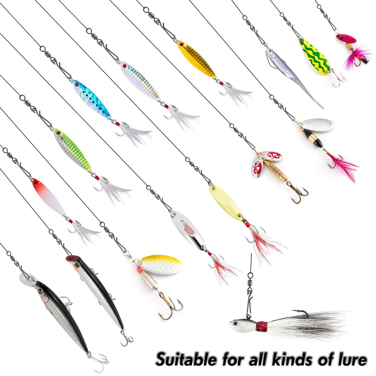Dr.Fish 50pcs Rolling Swivel with Hanging Snap 20-46.3lb - Dr.Fish Tackles