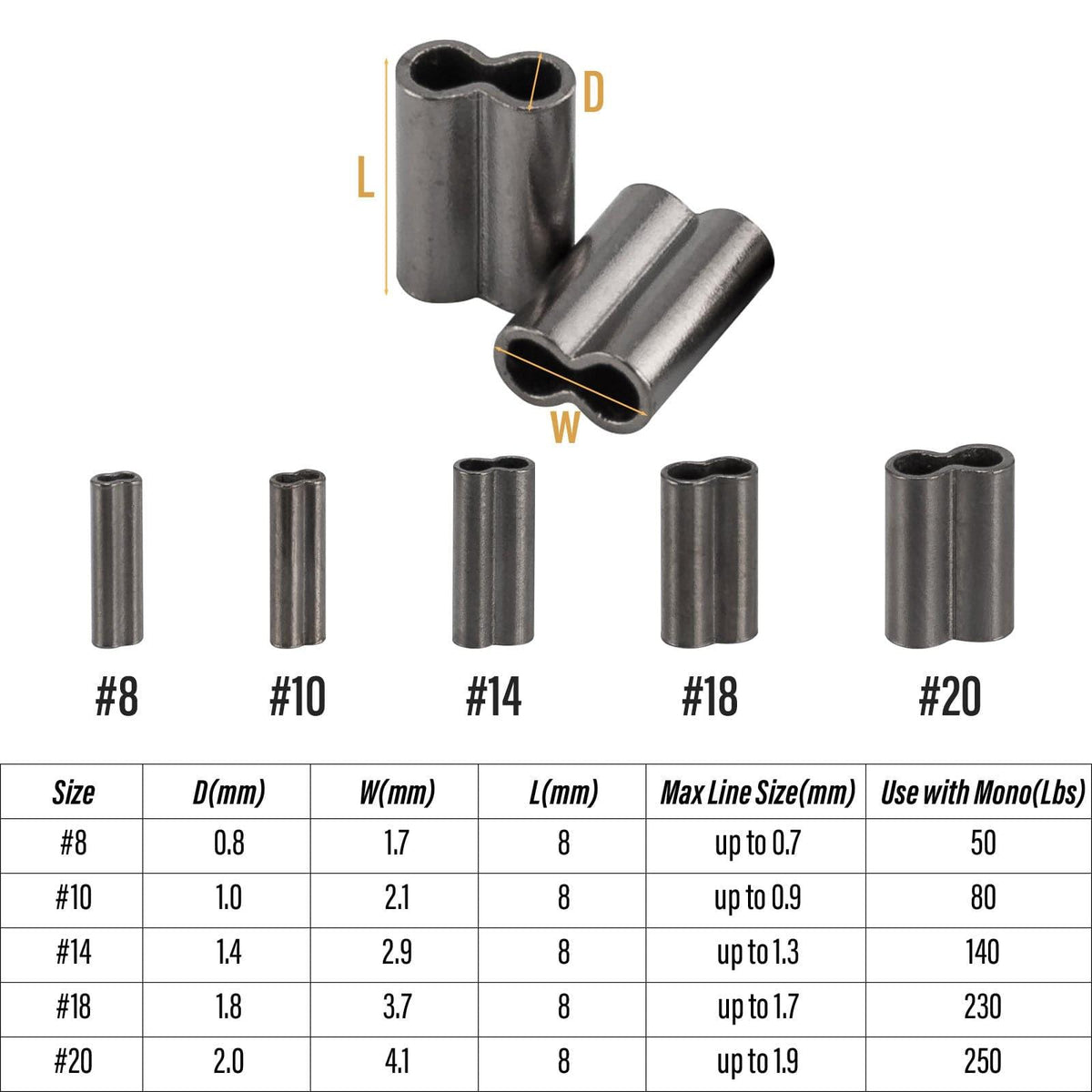 Dr.Fish Double Barrel Crimp Sleeves Kit - Dr.Fish Tackles