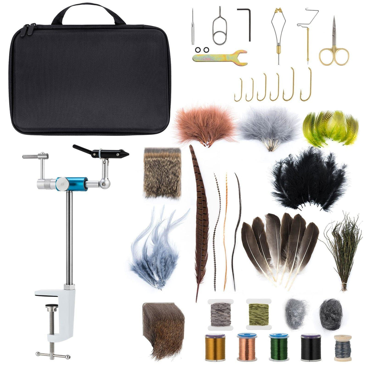 Dr.Fish Flies Tying Vise & Materials Kit - Dr.Fish Tackles