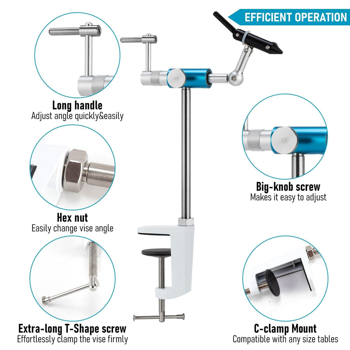 Dr.Fish Fly Tying Vise Aluminum Alloy