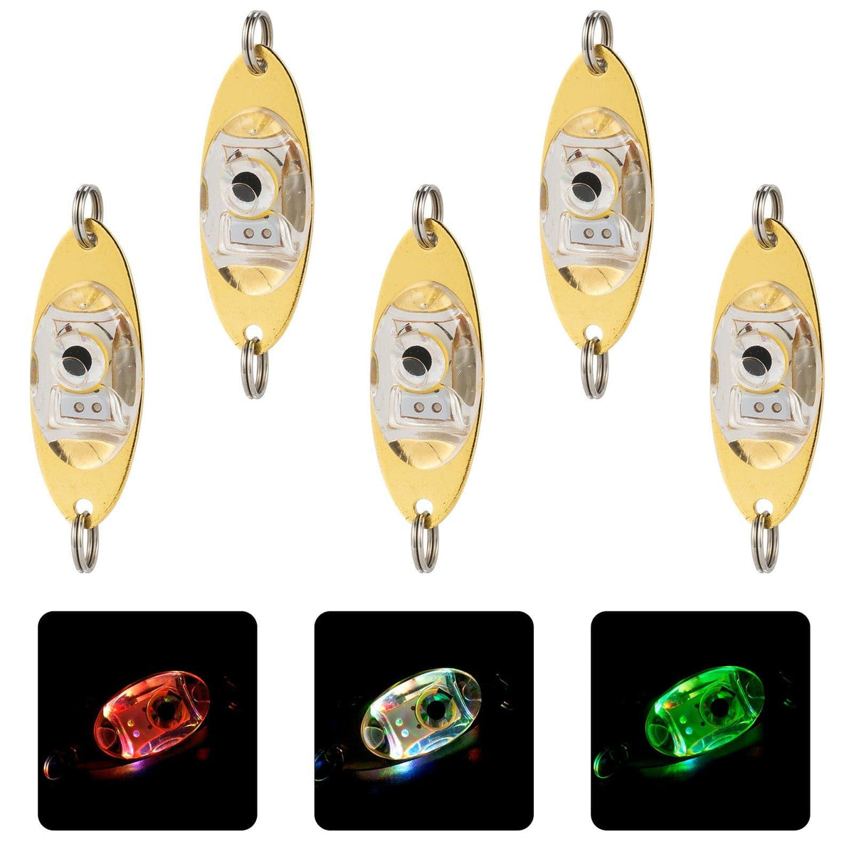 Dr.Fish 5pcs Oval LED Fishing Lures