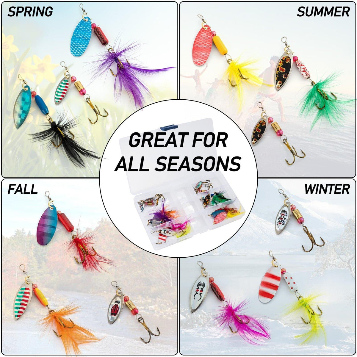 Dr.Fish 12pcs Spinner Lures Kit - N1 - Dr.Fish Tackles