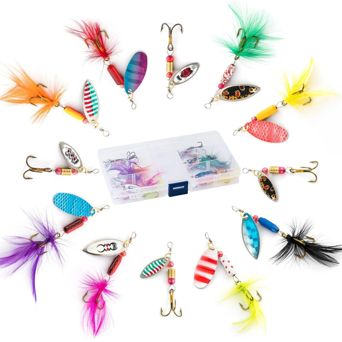Dr.Fish 12pcs Spinner Lures Kit - N1 - Dr.Fish Tackles