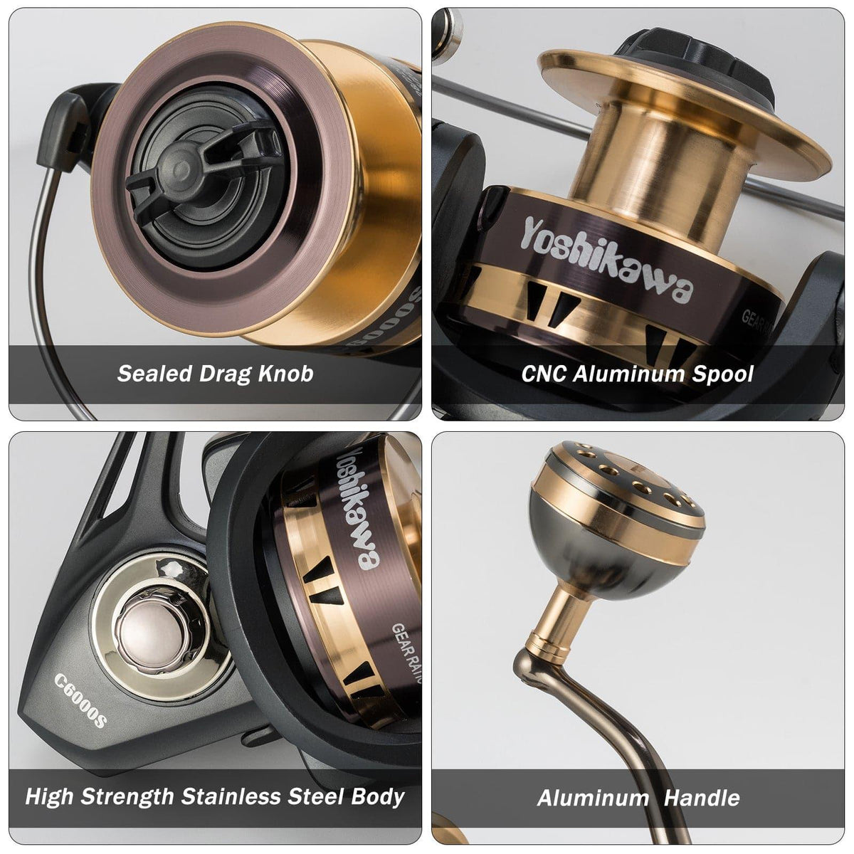 Dark Gold Freshwater Fishing Reel 2000-6000 - Dr.Fish Tackles