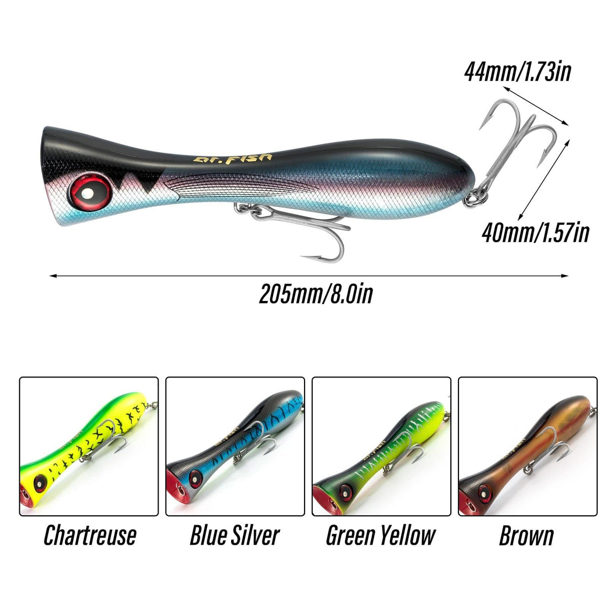 Dr.Fish 1pcs Saltwater GT Popper 8in - Dr.Fish Tackles