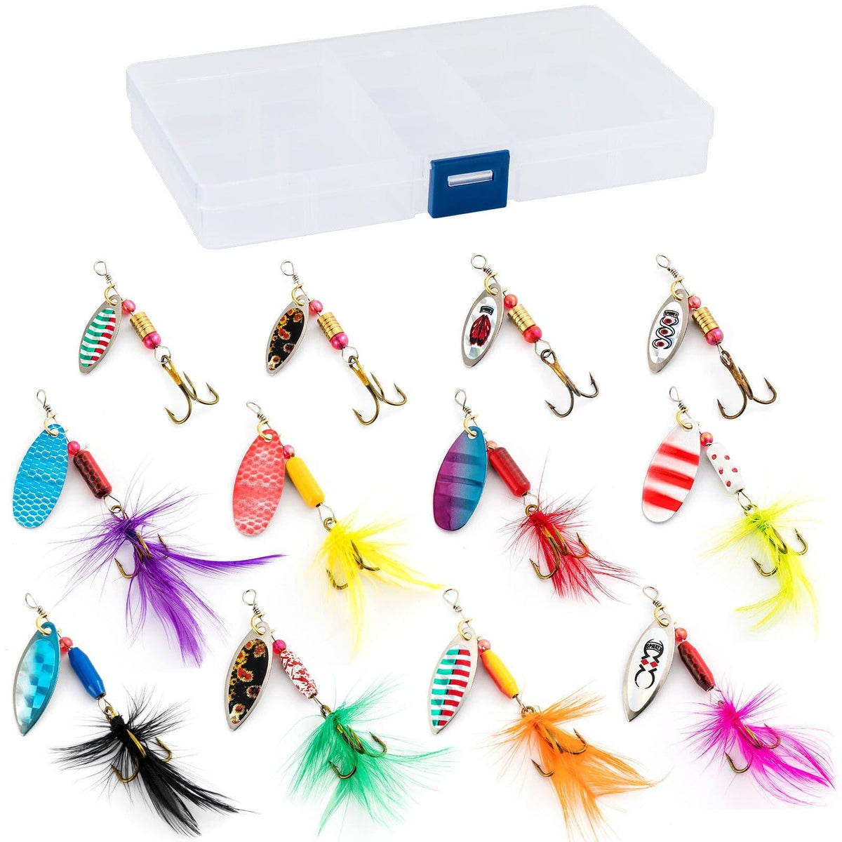 Dr.Fish 12pcs Spinner Lures Kit - N1 - Dr.Fish Tackles