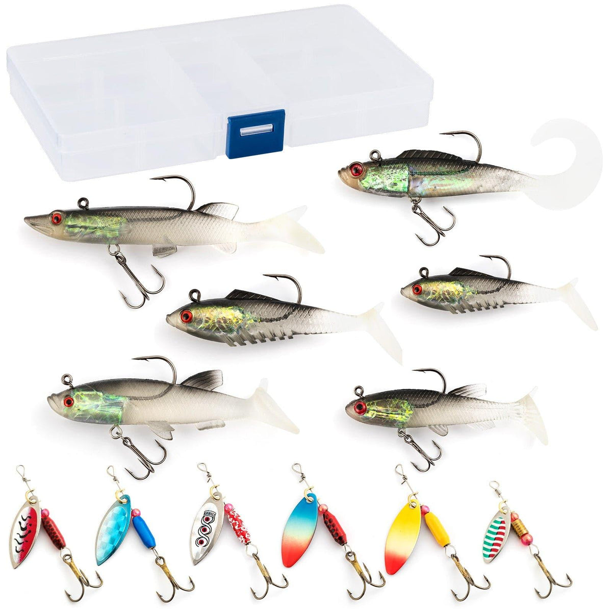 Dr.Fish Spinners and Weighted Shad Lures Kit - Dr.Fish Tackles