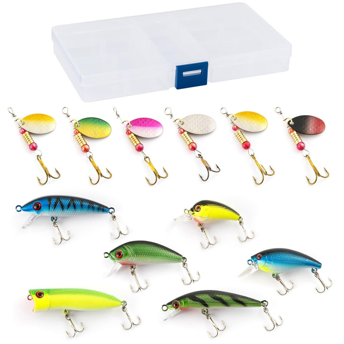 Dr.Fish 12pcs Spinners Minnows Crankbaits Kit - Dr.Fish Tackles