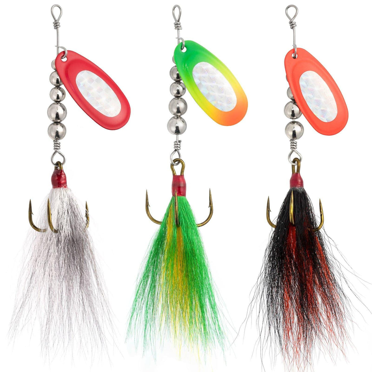Dr.Fish 3pcs Musky Bucktail Spinner Lures - Dr.Fish Tackles