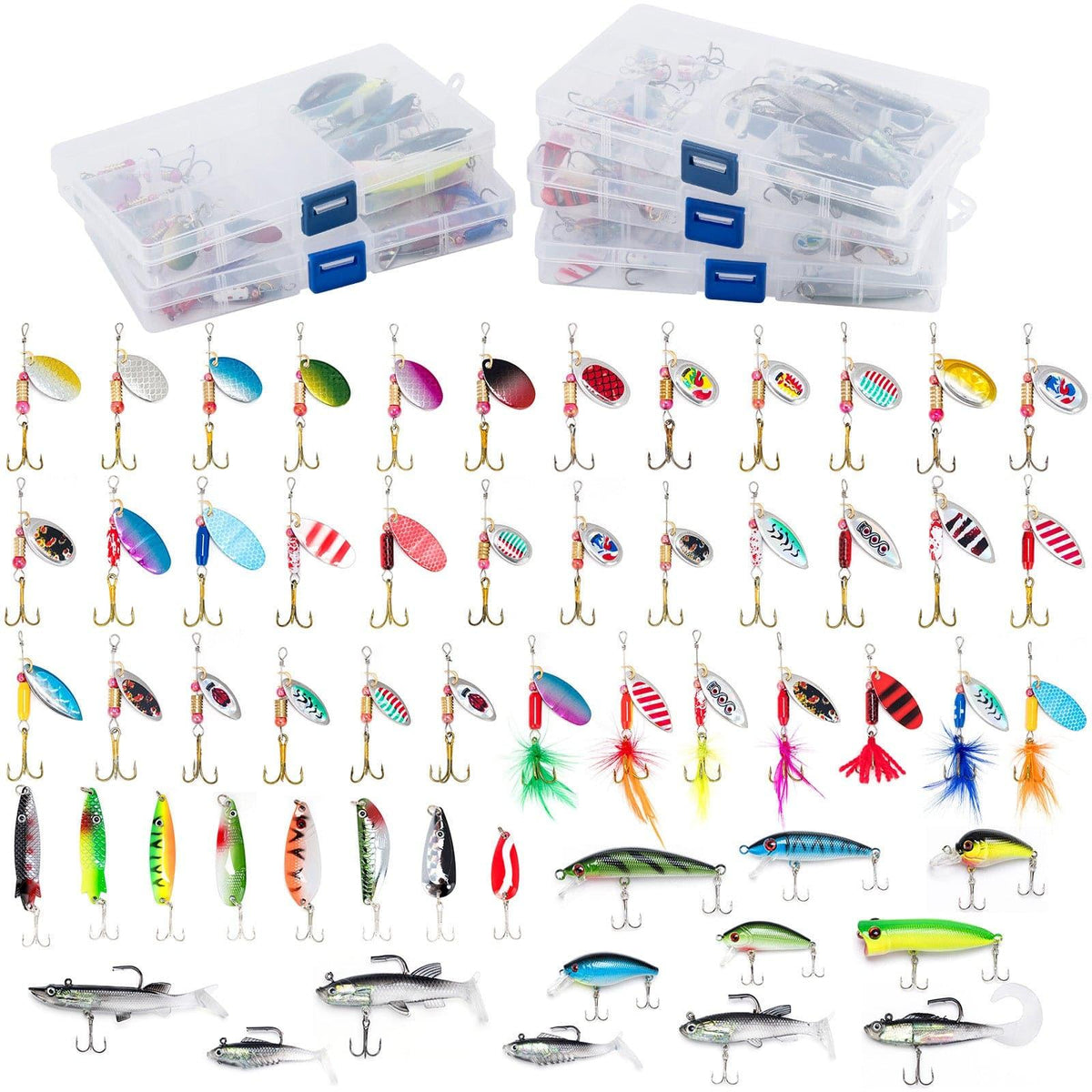Dr.Fish 60pcs Spinners Spoons Hardbaits Kit - Dr.Fish Tackles
