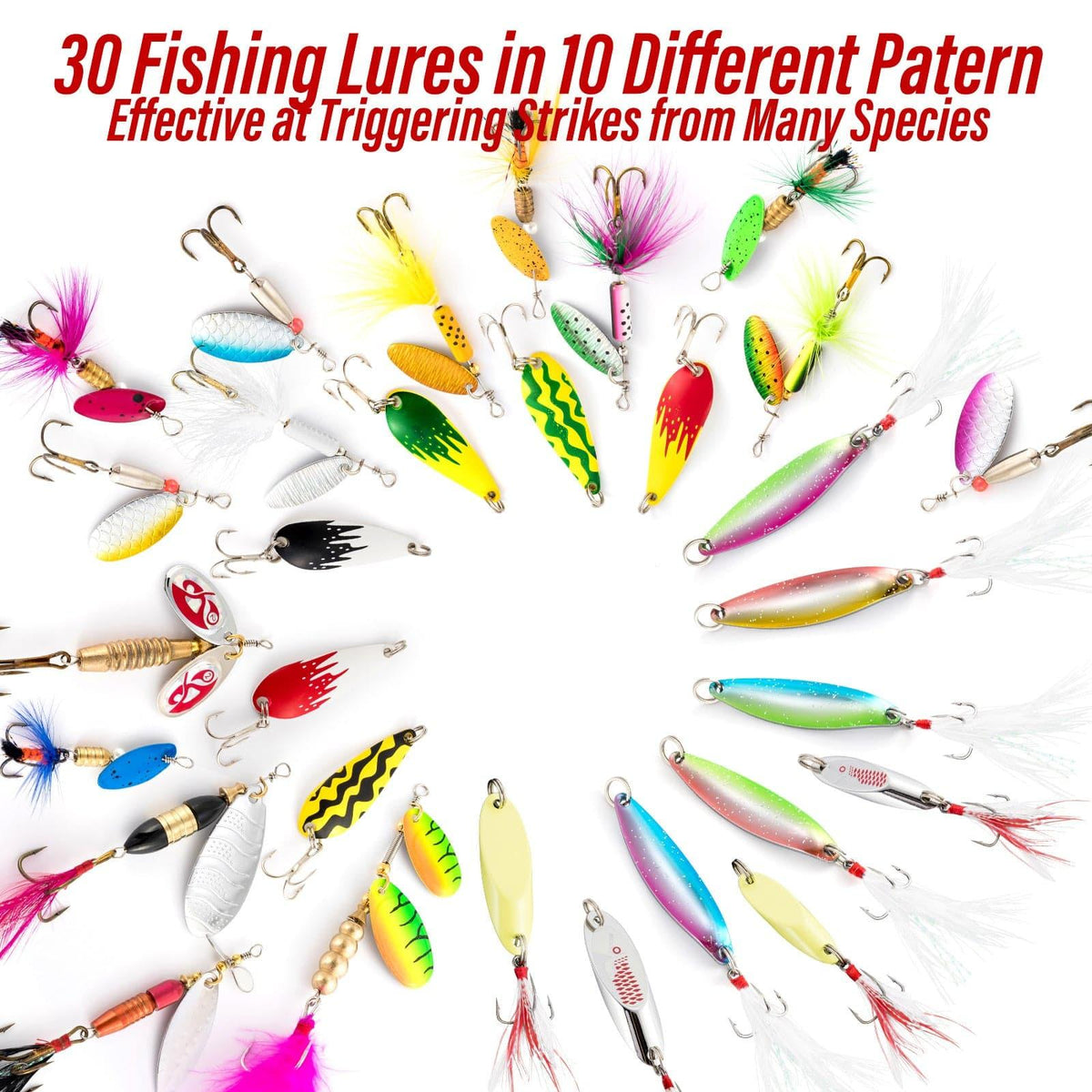 Dr.Fish 30pcs Spinners and Spoons Kit - Dr.Fish Tackles