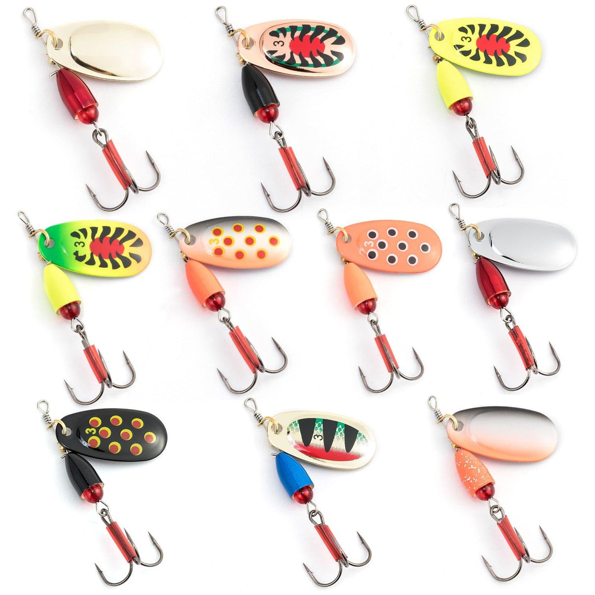 Dr.Fish 10pcs Inline Spinners Lures Kit - Dr.Fish Tackles