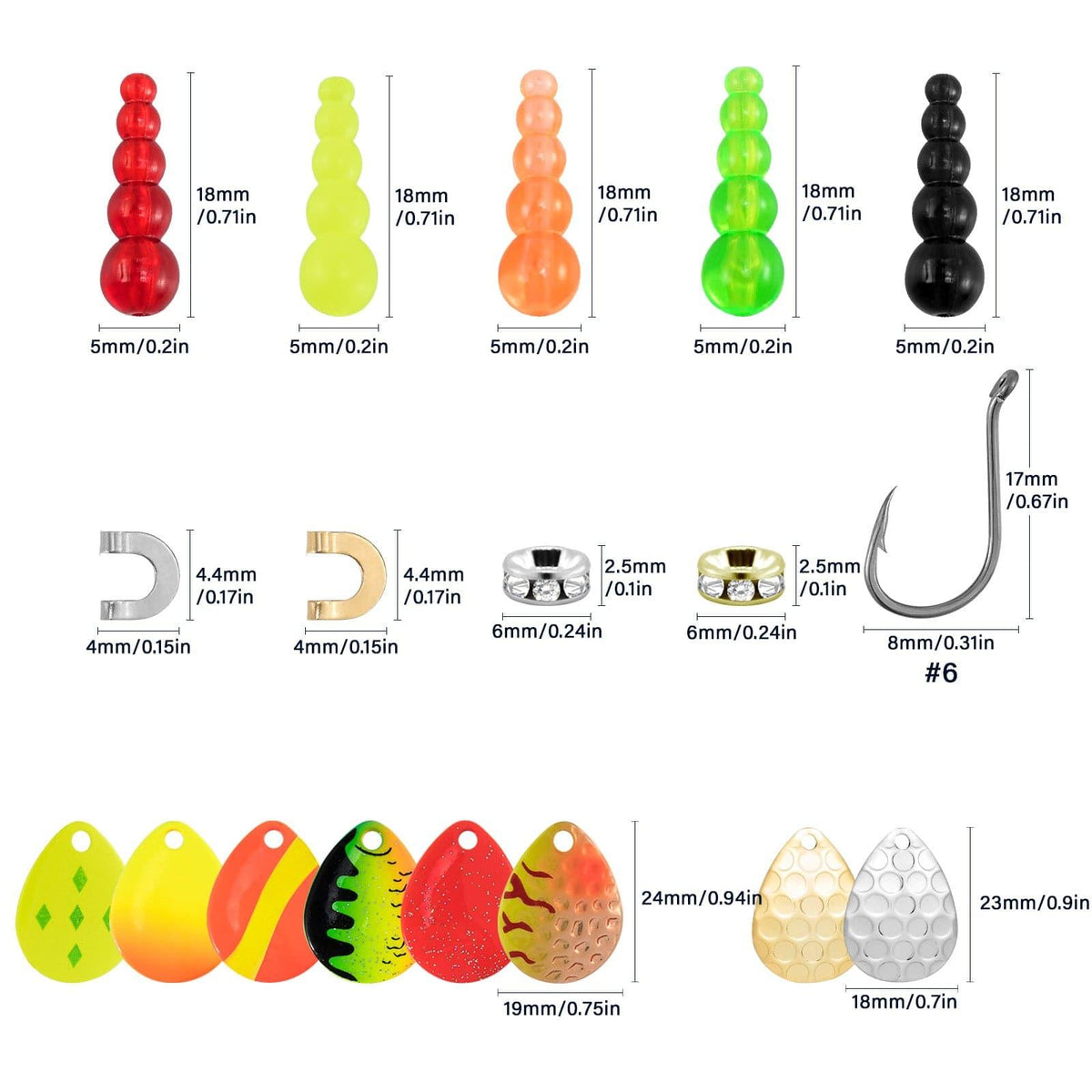 Dr.Fish 164pcs Inline Spinner Rig Making Kit - Dr.Fish Tackles
