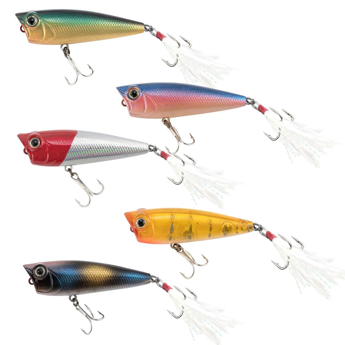 Dr.FisH 5pcs Topwater Popper Lures Kit - Dr.Fish Tackles