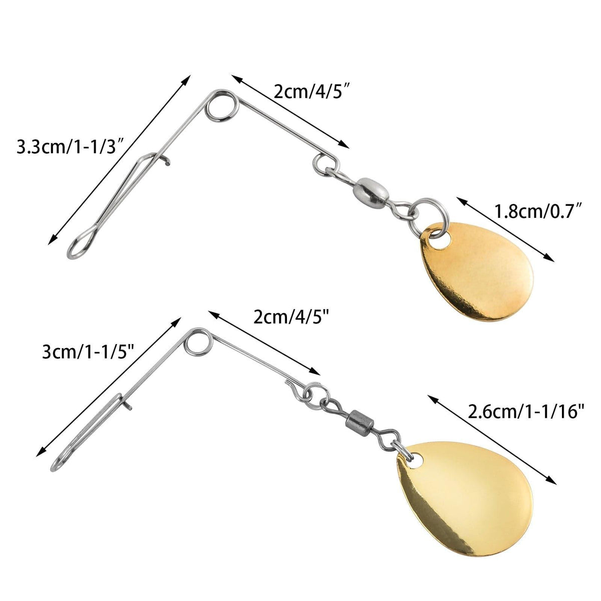 Dr.Fish 20pcs Spinnerbait Arms Silver Gold - Dr.Fish Tackles