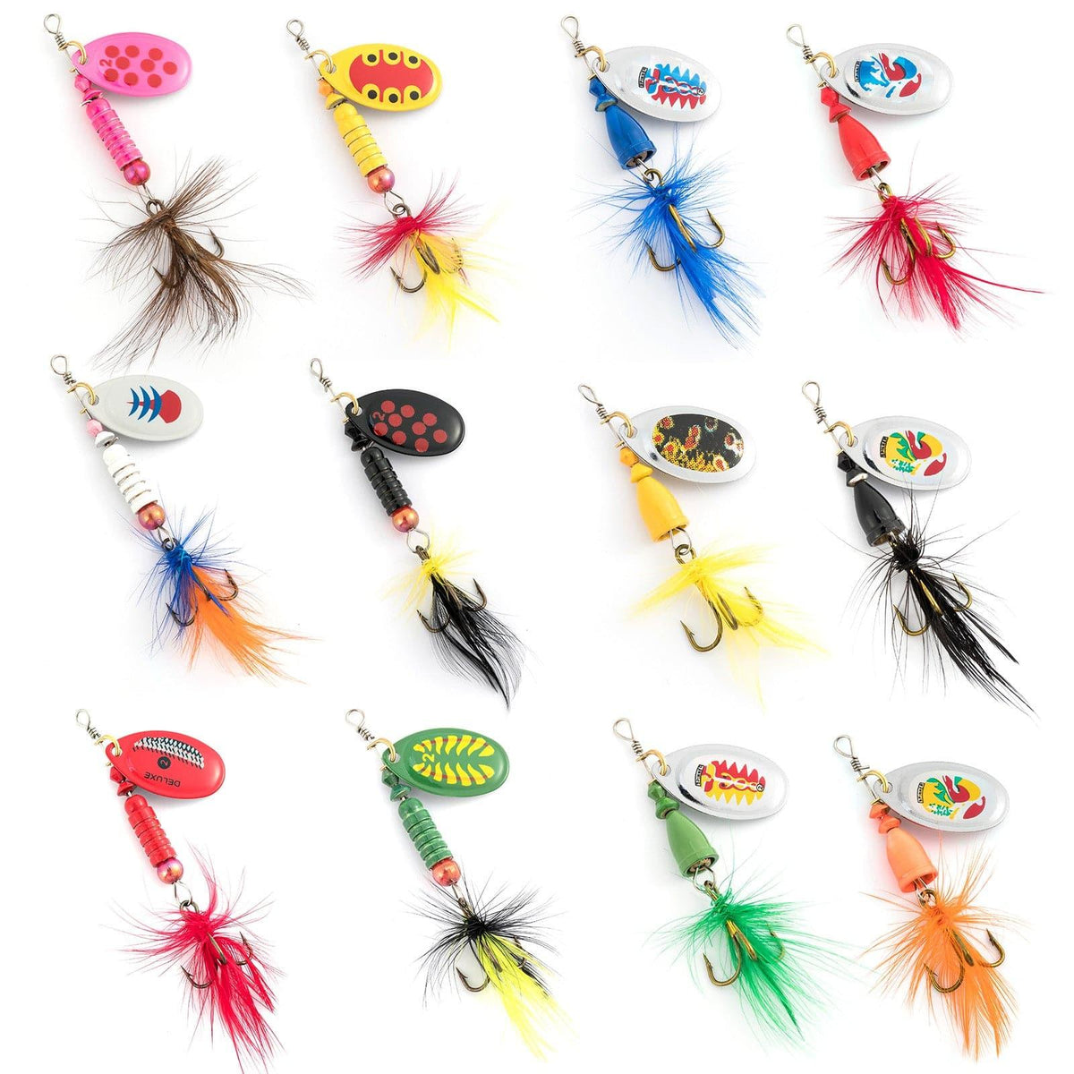 Dr.Fish 6/12pcs Roostertail Spinners Set - Dr.Fish Tackles