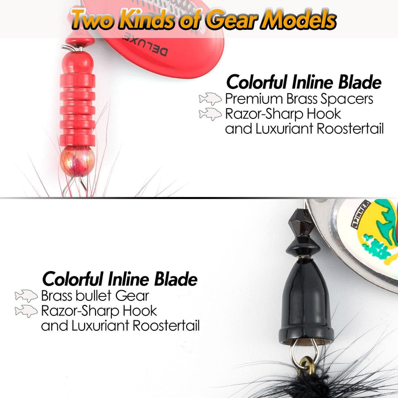 Dr.Fish 6/12pcs Roostertail Spinners Set - Dr.Fish Tackles
