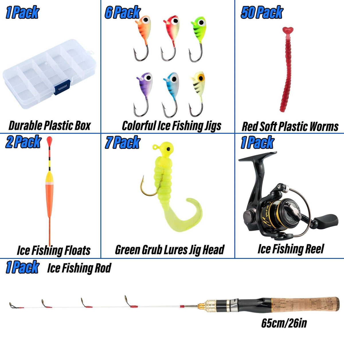 Dr.Fish 68pcs lce Fishing Combo - Dr.Fish Tackles