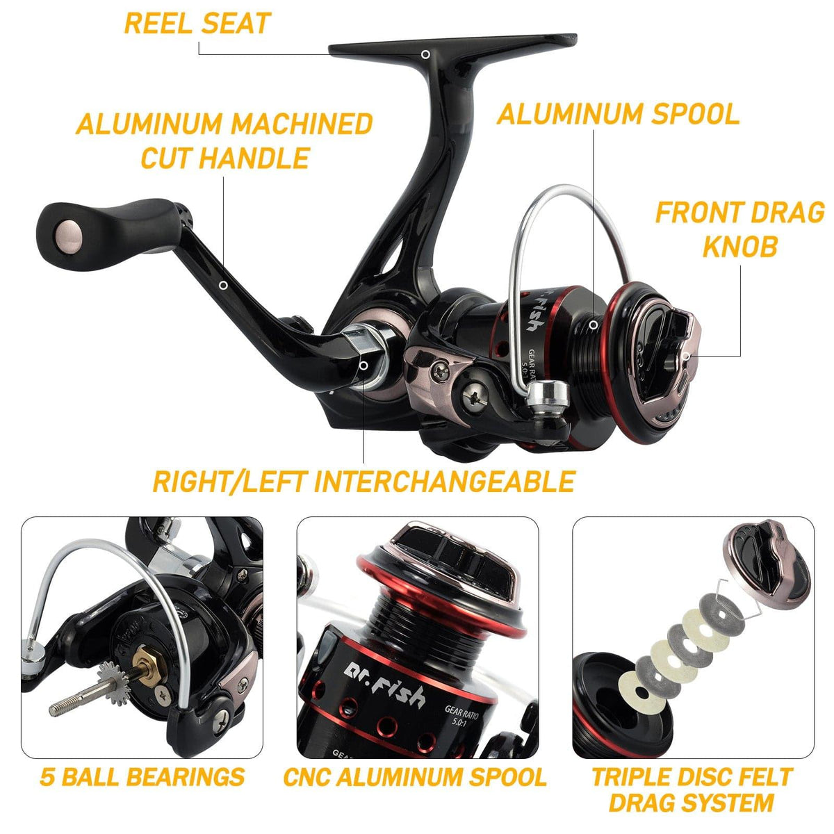 Dr.Fish 94pcs Ice Fishing Rod & Reel Combos - Dr.Fish Tackles