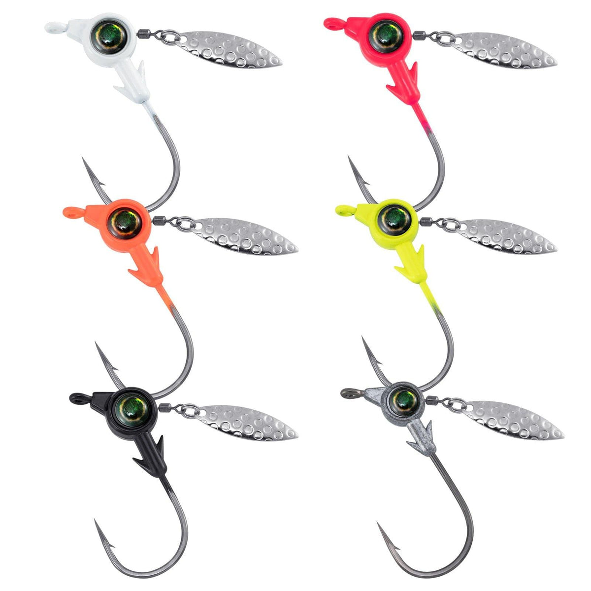 Dr.Fish 10pcs Crappie Underspin Jig Heads 1/8oz-3/8oz - Dr.Fish Tackles
