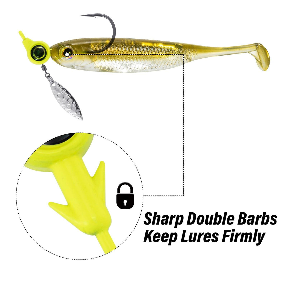 Dr.Fish 10pcs Crappie Underspin Jig Heads 1/8oz-3/8oz - Dr.Fish Tackles